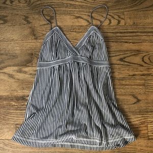 Navy and white striped tank